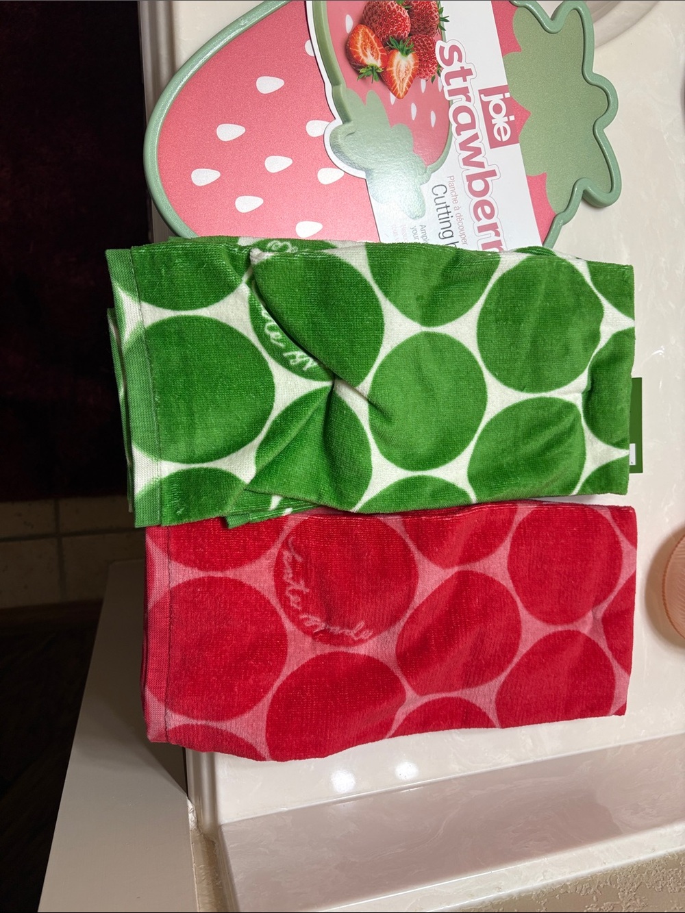 kate spade Red & Green Polka Dot Kitchen Towels